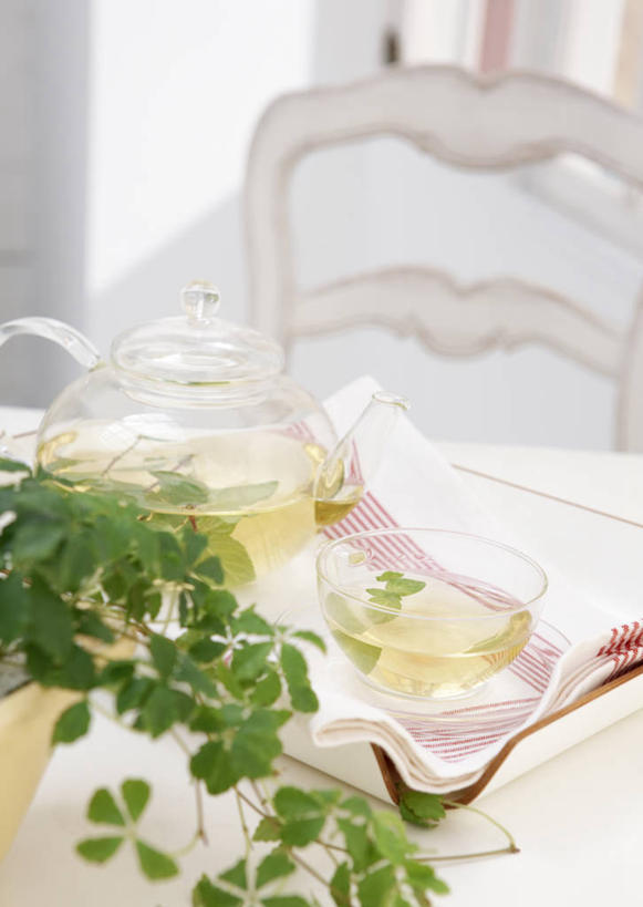 无人,竖图,俯视,室内,特写,白天,幸福,茶,杯子,餐具,叶子,阴影,朦胧,模糊,反射,碟子,壶,盘,影子,墙,茶叶,绿叶,娱乐,墙壁,墙面,水壶,白色,盘子,茶壶,容器,水杯,碟,香草,享受,休闲,温馨,嫩叶,放松,乐趣,提神,舒适,醒脑,芳香植物,叶,叶片,茶杯,彩图,高角度拍摄,香草茶