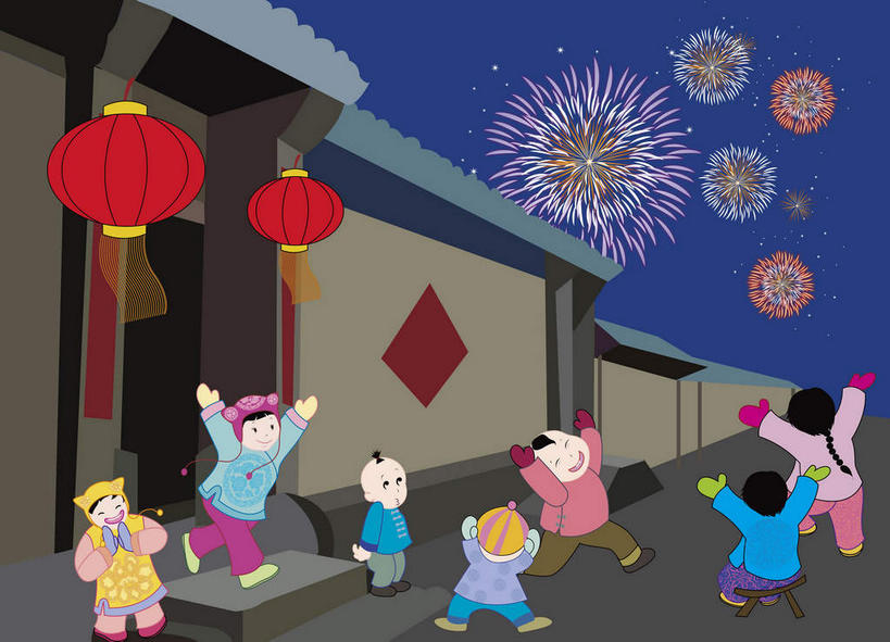 东方人,儿童,无人,伙伴,朋友,家,站,举,伸展双臂,笑,微笑,露齿笑,横图,插画,室内,白天,正面,友谊,纯洁,数码,科技,窗户,楼梯,道路,路,烟火,帽子,照明,春节,对联,亚洲,吊挂,悬挂,阴影,服装,节日,庆祝,艺术,装饰,网络,标志,灯笼,文字,纸灯笼,字符,手工艺品,房屋,阶梯,墙,屋子,小路,交通,许多人,高光,几何,计算机图形,挂,合成,图画,注视,休闲装,黄种人,文化,标识,楼房,玻璃窗,墙壁,墙面,台阶,住宅,画,两个,小孩,衣服,红色,蓝色,蓝天,天空,焰火,手套,工艺品,灯具,天,观察,看,托,站着,一群人,庆典,休闲,温暖,休闲服,汉字,可爱,童年,童趣,服饰,观看,纪念,春联,保暖,华丽,照亮,点缀,电脑合成图,数码合成图,察看,高雅,御寒,合成图,照明设备,关注,中国文化,中文,礼花,漫画,童真,烂漫,无邪,写实,具体,具象,自信心,品位,衬托,美观,雅致,雅观,花炮,礼花炮,国文,华文,天真,友情,男孩,男人,男性,女孩,女人,女性,亚洲人,烟花,敞开双臂,举起,举手,举着,伸开双臂,向上举,向上伸,向上托,展开双肩,站立,张开手臂,张开双臂,彩图,全身,房子,对子,楹联,男生,女生