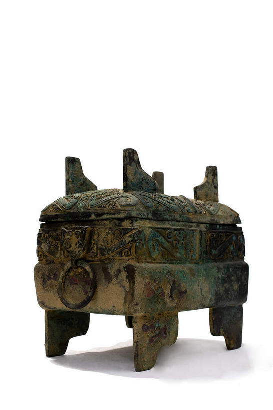 无人,竖图,俯视,室内,特写,白天,白色背景,静物,金属制品,金属,一个,容器,碗,摄影,影棚,单个,储藏,储存,摄影棚,青铜,青铜器,彩图,高角度拍摄,影棚拍摄,拍摄,贮存,青铜制品,白敢畀盨,盨