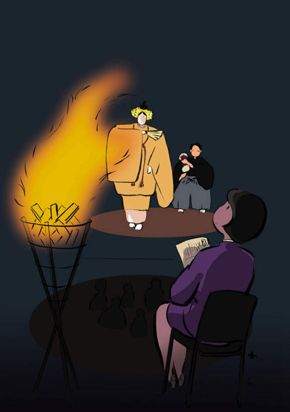 东方人,无人,观众,站,坐,竖图,插画,室内,白天,白色背景,正面,热情,数码,科技,火,椅子,亚洲,表演,阴影,服装,节日,庆祝,网络,火焰,木椅,许多人,高光,几何,计算机图形,燃烧,合成,图画,休闲装,黄种人,文化,画,衣服,站着,一群人,庆典,休闲,休闲服,服饰,纪念,电脑合成图,数码合成图,篝火,漫画,演出服,写实,具体,具象,男人,男性,年轻男性,年轻女性,女人,女性,亚洲人,观赏人员,站立,坐着,半身,彩图