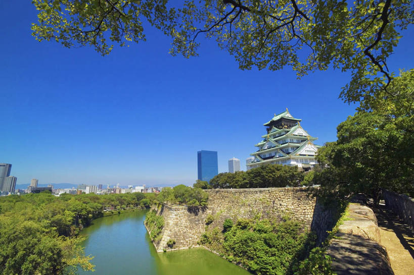 无人,高楼大厦,横图,室外,白天,仰视,度假,办公楼,河流,美景,水,植物,城市风光,标志建筑,城市,大厦,地标,建筑,摩天大楼,写字楼,日本,亚洲,城堡,河水,景观,水流,娱乐,建设,树,树木,蓝色,绿色,蓝天,天空,自然,楼宇,天,享受,休闲,商务楼,景色,放松,天守阁,大阪,生长,晴朗,成长,东亚,本州,万里无云,大阪府,本州岛,日本国,近畿地方,近畿,晴空,晴空万里,彩图,低角度拍摄,大楼,高层建筑,高楼,摩天楼