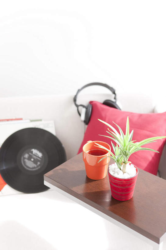 无人,竖图,俯视,室内,白天,快乐,满意,幸福,植物,靠垫,沙发,桌子,杯子,一张,装饰,木制,盆栽,塑料,墙,靠枕,盆景,音响,音乐,娱乐,墙壁,墙面,一个,红色,绿色,白色,黑色,自然,耳机,木制品,塑料制品,抱枕,枕头,享受,休闲,橙色,放松,生长,单个,成长,塑料杯,碟片,华丽,修饰,点缀,舒适,享乐,布艺沙发,衬托,美观,雅致,雅观,彩图,高角度拍摄