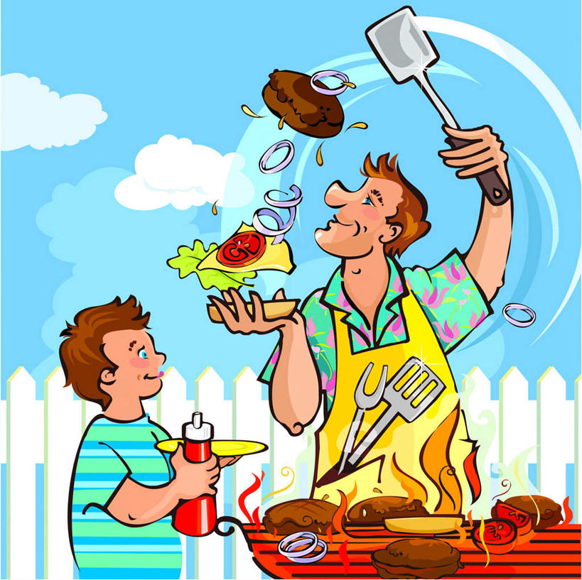 西方人,无人,两个人,家庭,父亲,儿子,栏杆,站,横图,插画,室内,白天,正面,衬衫,数码,科技,桌子,火,欧洲,欧洲人,阴影,网络,铲子,刀叉,火焰,围裙,栅栏,篱笆,云,云朵,围栏,汉堡,烤肉,高光,几何,计算机图形,燃烧,合成,云彩,图画,注视,番茄酱,护栏,画,黄色,蓝色,白云,蓝天,天空,盘子,天,观察,看,站着,温暖,温馨,一家人,汗衫,晴朗,观看,馋,电脑合成图,数码合成图,和睦,察看,关注,漫画,写实,具体,具象,技能,技艺,身手,男人,男性,中年男性,白种人,晴空,站立,彩图,全身,衬衣,融洽