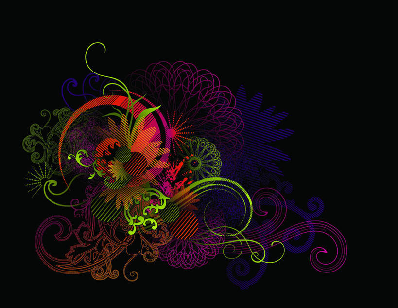无人,横图,插画,室内,白天,正面,数码,科技,阴影,黑色背景,花纹,形状,盛开,网络,线条,高光,几何,计算机图形,合成,花蕾,图画,画,花,花瓣,花朵,鲜花,花苞,花蕊,五颜六色,电脑合成图,数码合成图,五彩缤纷,漫画,写实,具体,具象,形态,外形,彩图