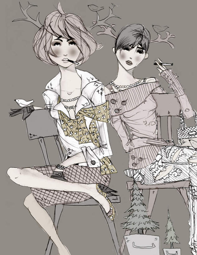 西方人,脸,头,脸颊,两个人,坐,竖图,插画,室内,特写,白天,正面,数码,科技,香烟,欧洲,欧洲人,阴影,灰色背景,服装,网络,高光,几何,计算机图形,合成,图画,休闲装,画,衣服,休闲,休闲服,烟,摄影,服饰,影棚,电脑合成图,数码合成图,漫画,写实,具体,具象,年轻女性,女人,女性,白种人,头部,脸部,脸蛋,面部,卷烟,烟草,纸烟,坐着,彩图,全身,影棚拍摄,拍摄