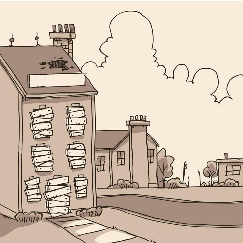 无人,家,竖图,插画,室内,白天,正面,烟囱,数码,科技,道路,卡车,路,公路,汽车,阴影,网络,房屋,屋顶,屋子,云,云朵,公寓,交通,高光,几何,计算机图形,合成,云彩,顶棚,图画,破坏,洋房,楼房,破损,住宅,车,画,白云,交通工具,损坏,电脑合成图,数码合成图,合成图,载具,漫画,写实,具体,具象,马路,彩图,房子