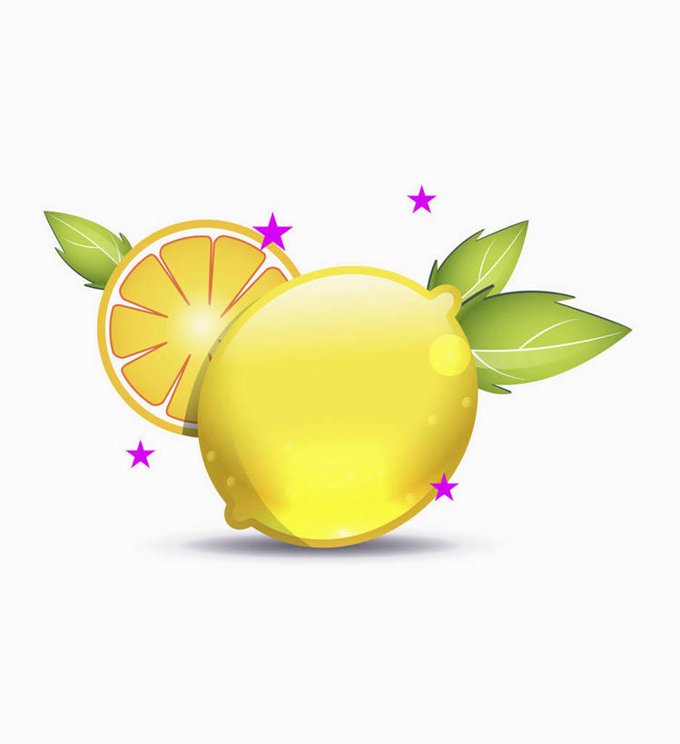 无人,竖图,插画,室内,白天,白色背景,正面,数码,科技,柠檬,水果,叶子,阴影,新鲜,网络,星星,生食,食品,果实,绿叶,高光,几何,计算机图形,合成,图画,画,食物,黄色,紫色,星形,嫩叶,有机食品,绿色食品,电脑合成图,数码合成图,合成图,漫画,五角形,写实,具体,具象,叶,叶片,益母果,柠果,五角星,彩图