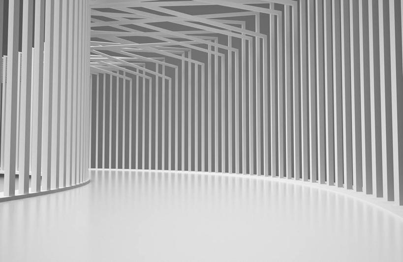 无人,横图,黑白,插画,室内,白天,正面,数码,科技,许多,阴影,灰色背景,网络,柱子,走道,走廊,过道,很多,高光,几何,计算机图形,合成,图画,画,排列,灰色,电脑合成图,数码合成图,合成图,队列,漫画,写实,具体,具象