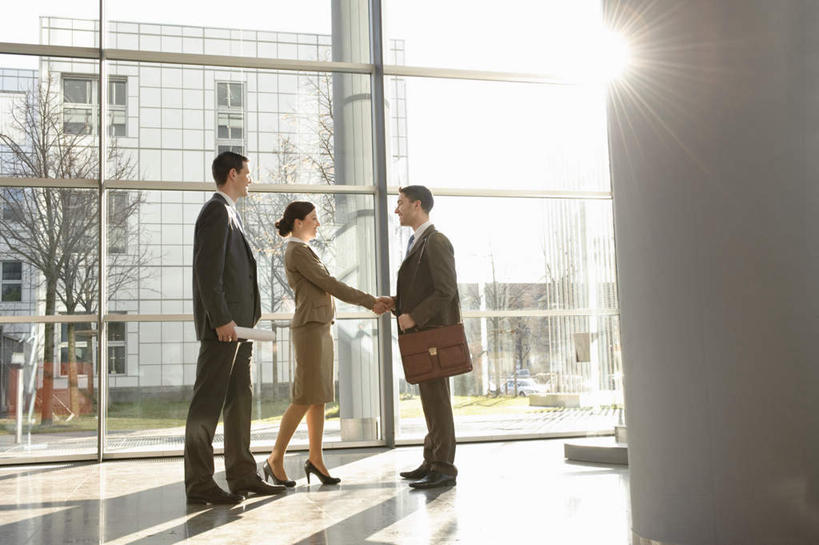 西方人,三个人,伙伴,朋友,商务人士,商务男性,商务女性,办公室,站,握手,笑,微笑,横图,室内,白天,侧面,衬衫,友谊,合作,团队,植物,窗户,落地窗,欧洲,欧洲人,阴影,套装,光线,包,公文包,影子,房屋,屋子,注视,楼房,玻璃窗,相视,树,树木,绿色,阳光,自然,观察,看,站着,面对面,战略,生长,成长,公事包,观看,对视,察看,互视,关注,相对,商务装,工薪阶层,相看,联合,合谋,配合,协作,男人,男性,年轻男性,年轻女性,女人,女性,白种人,白领,上班族,搀手,拉手,手搀手,手拉手,手牵手,手握手,站立,彩图,全身,衬衣,房子