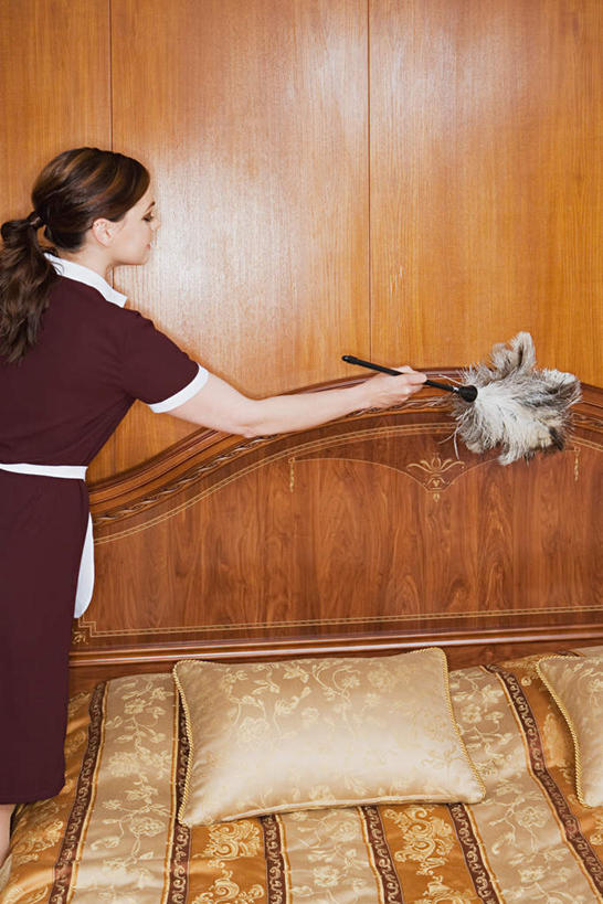 西方人,一个人,站,竖图,室内,白天,工作服,制服,床,卧室,酒店,欧洲,欧洲人,仅一个年轻女性,仅一个女性,仅一个人,握,木制,工具,扫帚,墙,双人床,床单,拿,拿着,注视,被子,墙壁,墙面,背面,木制品,观察,看,清洁,站着,握着,观看,扫把,察看,卫生,被单,关注,保洁,笤帚,工作制服,年轻女性,女人,女性,白种人,站立,半身,彩图,工作套服,睡房,卧房,旅店