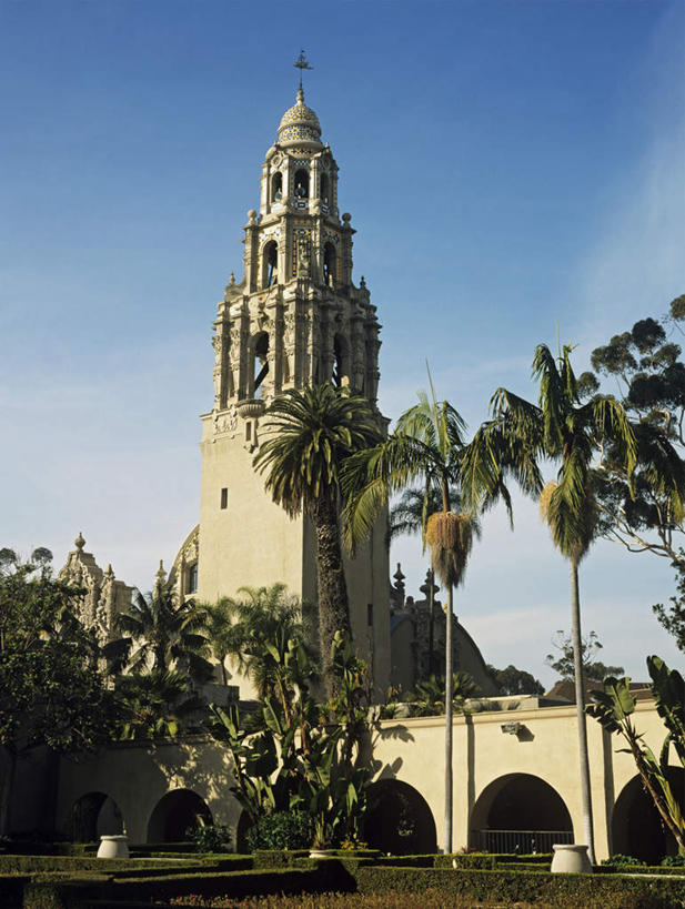 无人,博物馆,竖图,室外,白天,仰视,旅游,度假,植物,标志建筑,地标,建筑,棕榈树,叶子,美国,研究,云,云朵,塔,绿叶,教育,云彩,娱乐,建设,树,树木,蓝色,绿色,白云,蓝天,天空,自然,天,享受,休闲,嫩叶,旅游胜地,放松,生长,晴朗,成长,展览,北美,北美洲,欣赏,加利福尼亚,美洲,陈列,棕榈叶,加州,圣地亚哥,加利福尼亚州,金州,黄金州,圣地亚哥巴尔博亚公园,巴尔博亚公园,圣地牙哥,圣迭戈,北亚美利加洲,亚美利加洲,典藏,叶,叶片,晴空,彩图,低角度拍摄