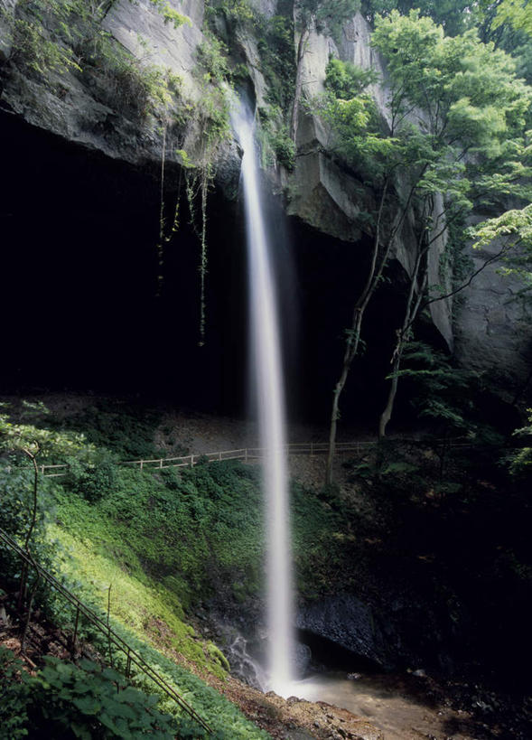 无人,竖图,室外,白天,正面,旅游,度假,美景,瀑布,山,山脉,水,植物,日本,亚洲,飞溅,溅,液体,景观,山峰,苔藓,山峦,娱乐,树,树木,绿色,自然,群山,藤蔓,享受,休闲,景色,放松,生长,成长,喷洒,自然风光,东亚,本州,关东地方,本州岛,日本国,群马,群马县,跌水,彩图