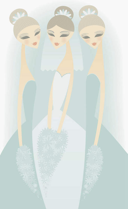 西方人,无人,三个人,新娘,站,笑,微笑,竖图,插画,室内,白天,白色背景,正面,婚纱,婚礼,快乐,数码,科技,欧洲,欧洲人,阴影,头纱,庆祝,装饰,网络,头饰,高光,几何,计算机图形,结婚,合成,图画,注视,画,发夹,发饰,夹子,饰品,观察,看,站着,喜庆,观看,纪念,伴娘,华丽,修饰,点缀,电脑合成图,数码合成图,察看,合成图,关注,漫画,配饰,写实,具体,具象,衬托,美观,雅致,雅观,年轻女性,女人,女性,白种人,站立,半身,彩图,婚礼服,礼服,高兴,婚礼头纱