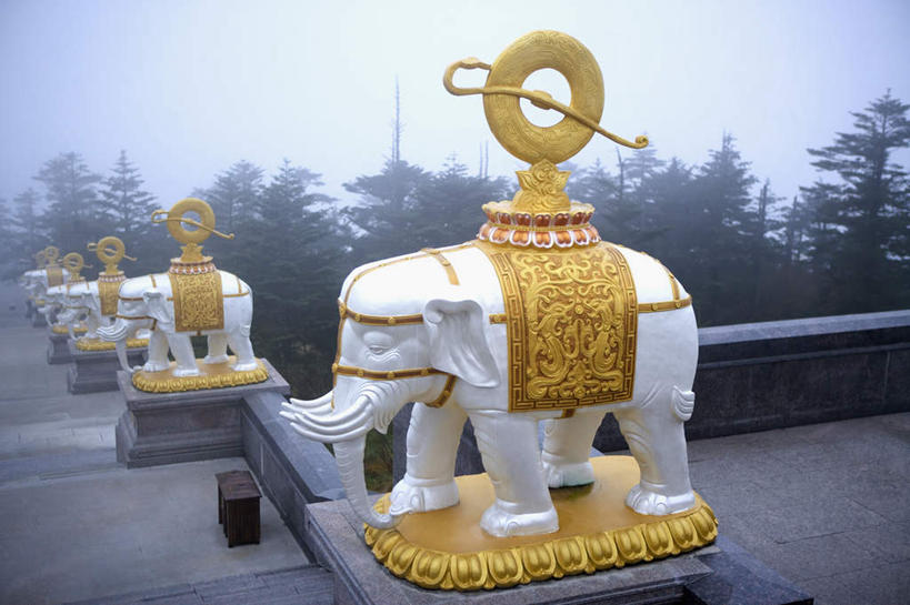 无人,横图,俯视,室外,白天,旅游,度假,名胜古迹,植物,雾,标志建筑,地标,建筑,哺乳动物,大象,野生动物,雕塑,峨眉山,中国,亚洲,一排,许多,朦胧,模糊,遗迹,艺术,整齐,装饰,雕刻,雕像,古迹,文物,娱乐,建设,古建筑,树,树木,排列,绿色,自然,动物,工艺品,享受,休闲,旅游胜地,放松,四川省,生长,成长,纪念,美术,迷雾,队列,主题,陈列,古文明,东亚,四川,中华人民共和国,西南地区,功能,美学,川,大雾,象,彩图,高角度拍摄,全身,峨眉,峨眉山市