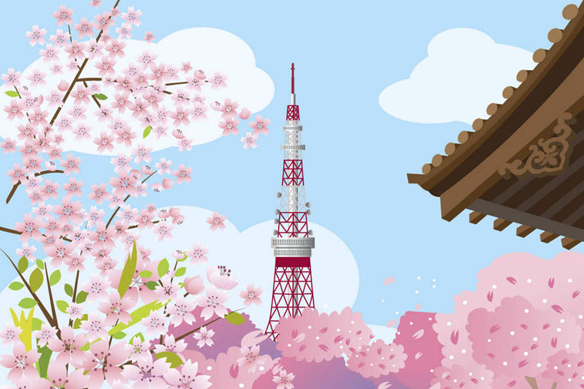 无人,横图,插画,室内,白天,正面,旅游,度假,幸福,纯洁,数码,科技,植物,标志建筑,地标,建筑,樱花,东京,日本,亚洲,阴影,盛开,网络,瓦片,屋顶,云,云朵,枝条,东京铁塔,高光,几何,计算机图形,合成,花蕾,云彩,顶棚,图画,瓦,娱乐,建设,画,花,花瓣,花朵,鲜花,树,树木,树枝,蓝色,白云,蓝天,天空,天,花苞,花蕊,享受,休闲,旅游胜地,放松,建造,晴朗,等待,东京塔,电脑合成图,数码合成图,生命,合成图,漫画,东亚,屋瓦,本州,关东地方,本州岛,日本国,东京都,写实,具体,具象,仙樱花,福岛樱,青肤樱,高尚,日本电波塔,热烈,虬枝,枝杈,晴空,荆桃,彩图