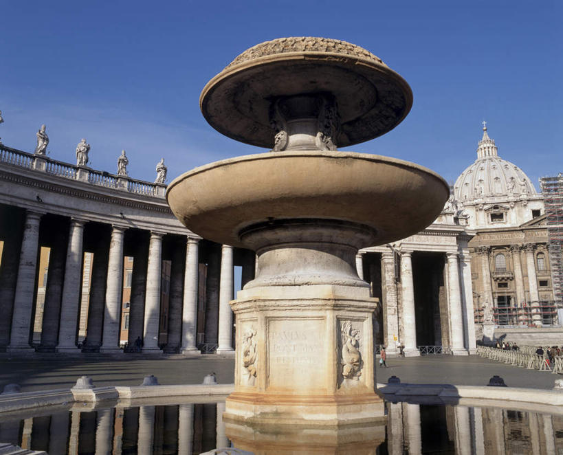 无人,教堂,横图,室外,白天,正面,旅游,度假,名胜古迹,标志建筑,地标,建筑,喷泉,欧洲,梵蒂冈,阴影,节日,遗迹,光线,影子,景观,云,云朵,首都,云彩,古迹,文化,文物,娱乐,建设,古建筑,蓝色,白云,蓝天,天空,阳光,天,品味,祈祷,享受,休闲,健康,旅游胜地,放松,许愿,宗教,信仰,晴朗,纪念,祈求,南欧,水景,信念,古文明,梵蒂冈城,圣彼得广场,美观,梵蒂冈城国,平安,设计,晴空,彩图,大教堂,礼拜堂