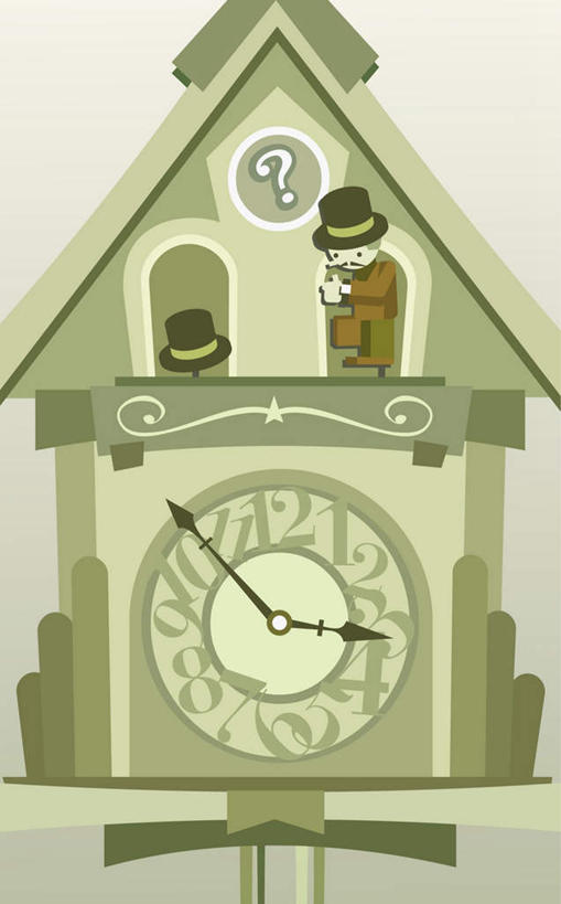 一个人,无人,站,竖图,插画,室内,特写,白天,正面,数码,科技,静物,帽子,仅一个男性,仅一个人,仅一个中年男性,阴影,黄色背景,服装,时间,网络,时钟,高光,几何,计算机图形,合成,计时,图画,休闲装,画,一个,衣服,黄色,钟表,站着,休闲,休闲服,表,服饰,单个,电脑合成图,数码合成图,合成图,漫画,写实,具体,具象,布谷鸟钟,咕咕钟,男人,男性,中年男性,钟,站立,彩图,全身