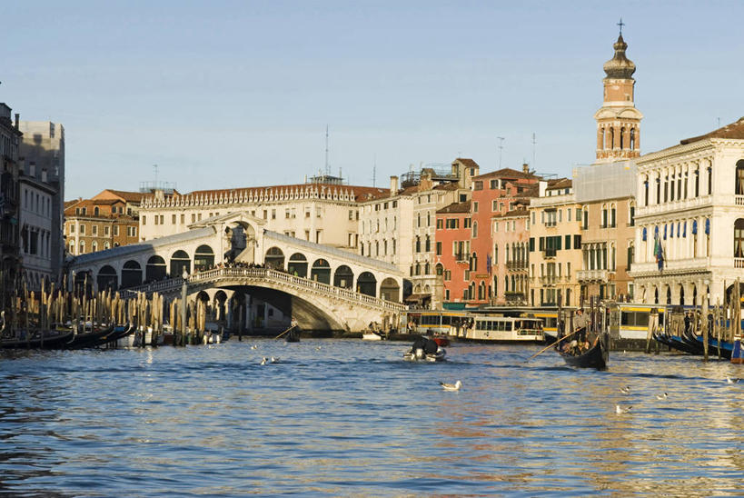 白天,水,建筑,船,意大利,欧洲,威尼斯,城镇,桥,图像,风景,地标建筑