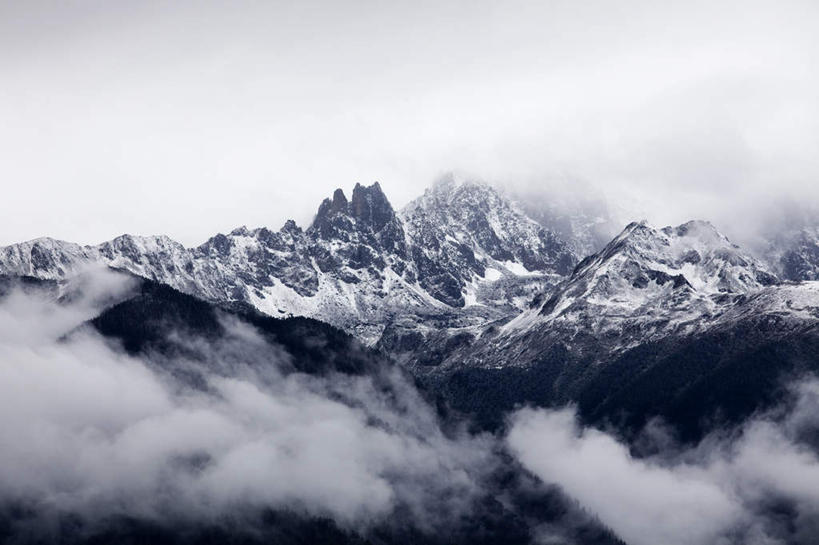 无人,横图,室外,美景,山,山脉,雪,雪山,中国,亚洲,景观,梅里雪山,风景,自然,地标建筑,景色,摄影,自然风光,东亚,云南省,彩图