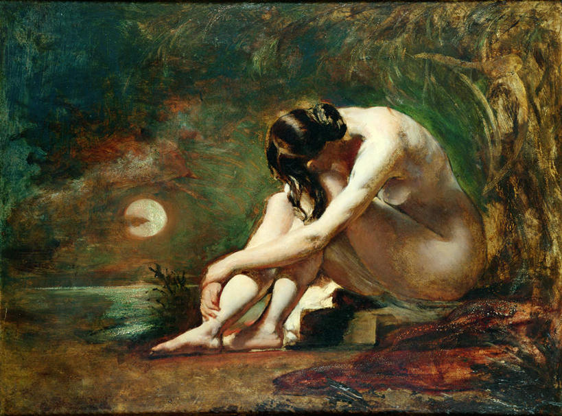 西方人,一个人,无人,坐,横图,室内,白天,正面,绘画,草地,草坪,湖,湖泊,水,植物,油画,欧洲,欧洲人,仅一个年轻女性,仅一个女性,仅一个人,波纹,艺术,湖面,水流,水面,月亮,涟漪,月光,古典,注视,文化,裸露,草,树,树木,绿色,倒影,水纹,自然,工艺品,波浪,湖水,低头,观察,看,品味,搭,生长,成长,观看,明亮,美术,察看,倒映,高雅,搭着,关注,裸,水晕,美学,皎洁,反照,年轻女性,女人,女性,白种人,坐着,彩图,全身