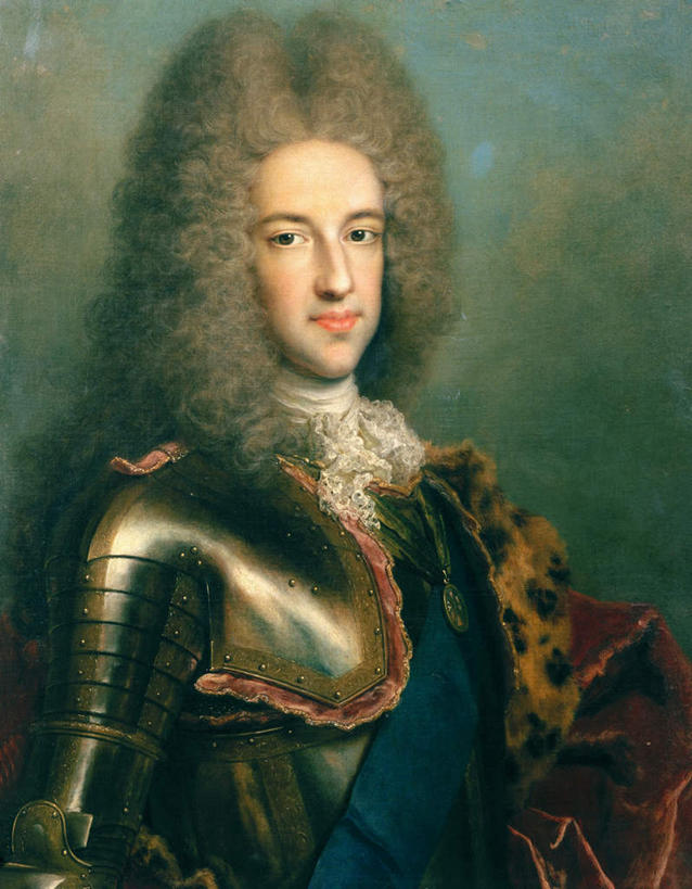 西方人,一个人,无人,站,竖图,室内,白天,正面,绘画,安全,油画,欧洲,欧洲人,仅一个男性,仅一个人,仅一个中年男性,艺术,盔甲,墙,防护,古典,注视,文化,墙壁,墙面,工艺品,观察,看,品味,站着,观看,保护,美术,察看,高雅,关注,保险,防御,铠甲,美学,防具,防卫,威尔士亲王,詹姆斯.弗朗西斯.爱德华.斯图亚特,老骑士,老王位觊觎者,圣乔治骑士,平安,男人,男性,中年男性,白种人,站立,半身,彩图,甲胄