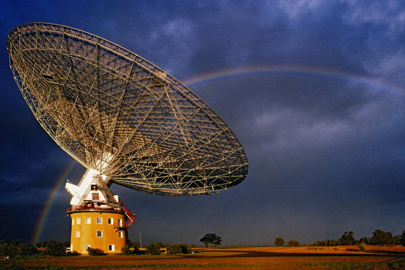 无人,天文台,横图,室外,白天,彩虹,澳大利亚,科学,摄影,天文学,射电望远镜,彩图