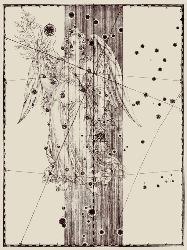 无人,竖图,地图,艺术,科学,星星,摄影,星座,天文学,室女座,彩图,雕刻术