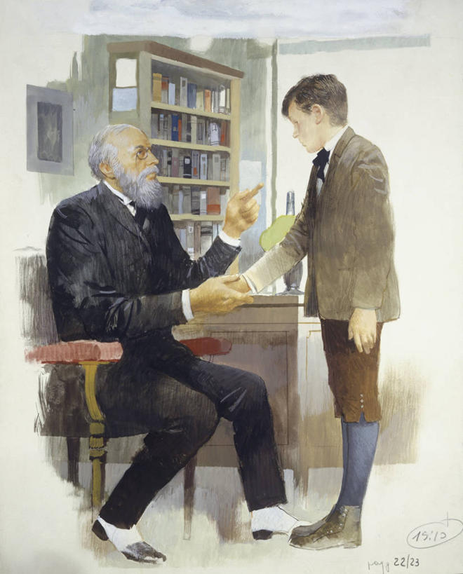 儿童,成年人,两个人,学生,教师,站,坐,竖图,插画,室内,白天,制服,绘画,智慧,数码,科技,椅子,指,阴影,套装,艺术,网络,高光,几何,计算机图形,古典,教育,合成,图画,指点,文化,书桌,画,工艺品,品味,手势,校服,指导,美术,电脑合成图,数码合成图,权威,高雅,指向,合成图,文学,漫画,写实,具体,具象,美学,恶作剧,男孩,男人,手牵手,彩图,打手势