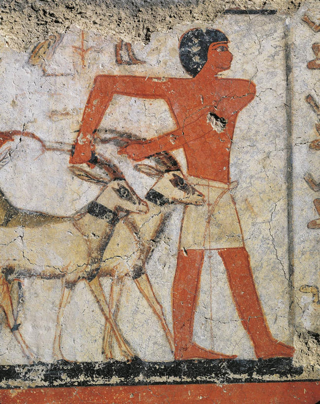 成年人,一个人,站,竖图,插画,室外,白天,侧面,数码,科技,野生动物,仅一个男性,阴影,网络,高光,几何,计算机图形,合成,图画,壁画,画,古代,动物,两只,摄影,电脑合成图,数码合成图,控制,合成图,漫画,瞪羚,写实,具体,具象,古埃及文明,古代文明,触摸,彩图