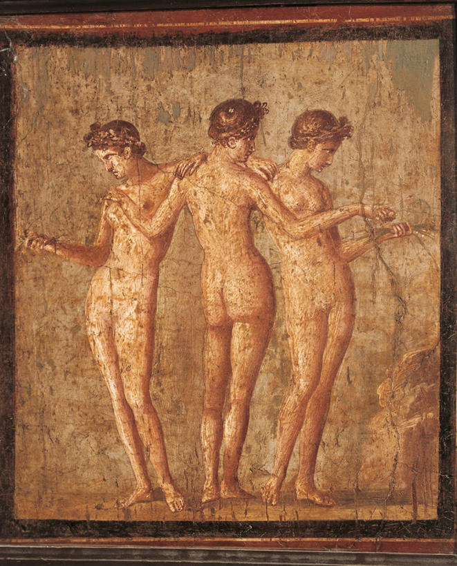 成年人,裸体,三个人,站,竖图,性感,并排,古罗马,赤脚,人体,摄影,古代文明,美术工艺,触摸,彩图
