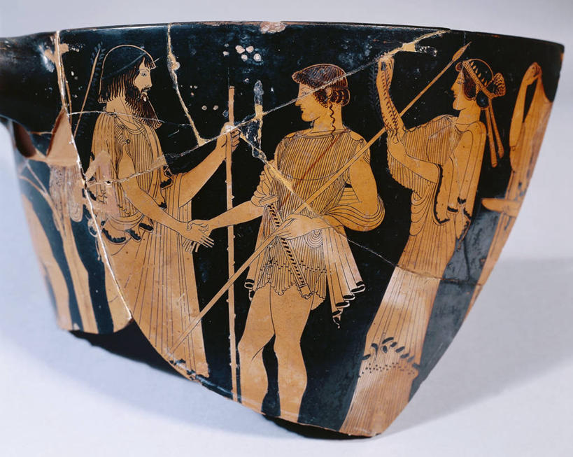 无人,站,横图,特写,侧面,灰色背景,神话,标志,符号,拿着,历史,标识,锅,一个,灰色,手势,陶器,摄影,单个,考古学,性别符号,古希腊,美术工艺,特修斯,彩图,影棚拍摄,男性符号,打手势,过去