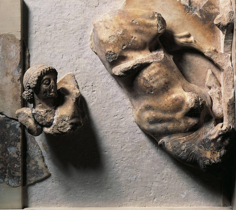 无人,横图,雕塑,标志,符号,大理石,破坏,标识,破损,古代,摄影,损坏,性别符号,古希腊,美术工艺,特修斯,彩图,影棚拍摄,浅浮雕,男性符号