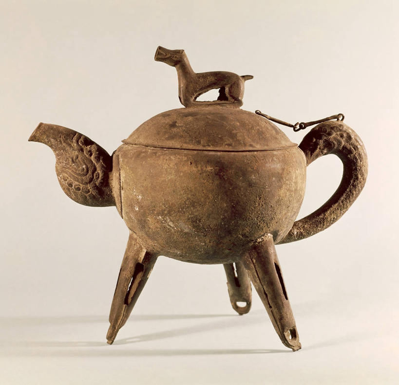 无人,横图,花瓶,粉色背景,壶,褐色,历史,一个,红色,陶器,摄影,单个,三脚架,青铜,美术工艺,彩图,影棚拍摄