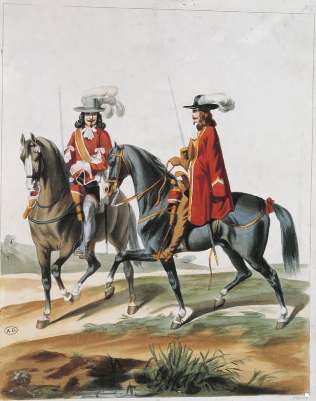 成年人,两个人,竖图,插画,室外,白天,正面,旅游,度假,数码,科技,美景,马,帽子,骑马,阴影,军事,网络,景观,高光,几何,计算机图形,合成,图画,娱乐,画,背面,天空,自然,动物,两只,享受,休闲,武器,景色,放松,摄影,电脑合成图,数码合成图,合成图,自然风光,军服,漫画,法国文化,巴洛克风格,写实,具体,具象,彩图,火枪手