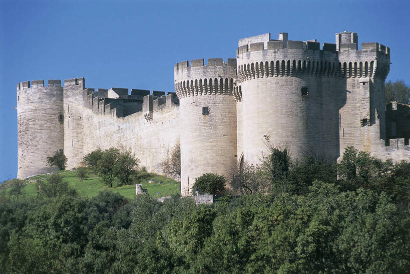 无人,横图,室外,白天,旅游,度假,美景,建筑,法国,欧洲,城堡,景观,历史,娱乐,草,树,自然,享受,休闲,景色,放松,摄影,西欧,地中海文化,法兰西,自然风光,万里无云,法兰西共和国,法兰西第五共和国,朗格多克.鲁西永,朗格多克.鲁西永大区,彩图,阿维尼翁新城,过去