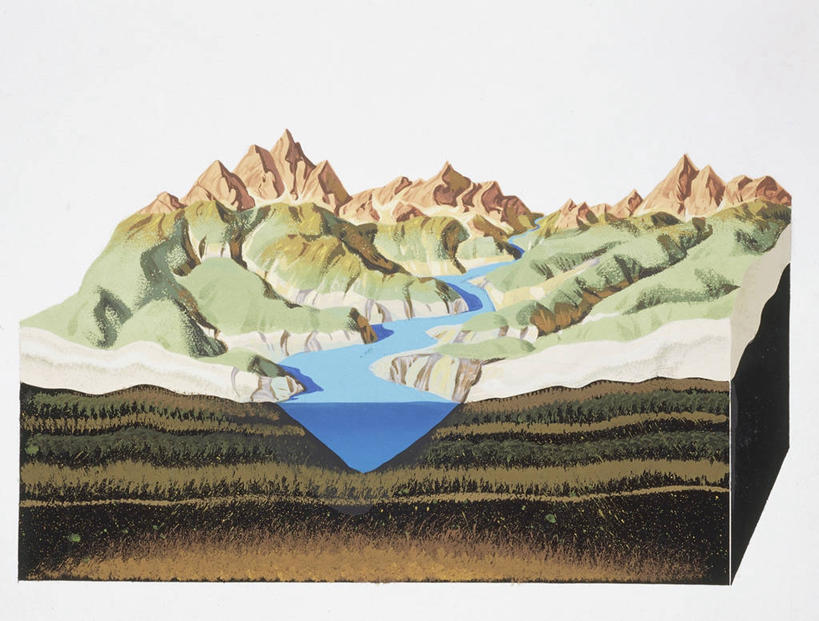 无人,横图,插画,白色背景,数码,科技,河流,山,阴影,网络,图表,地形,山谷,河床,层次,高光,几何,计算机图形,合成,图画,画,自然,电脑合成图,数码合成图,合成图,横截面,漫画,写实,具体,具象,地质学,自然地理,彩图,火山学