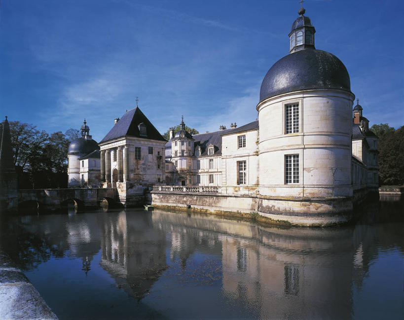 无人,横图,室外,白天,建筑,法国,反射,城堡,历史,摄影,中欧,护城河,彩图,旅行