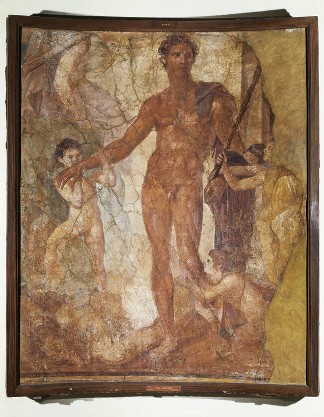 头发,裸体,无人,站,竖图,正面,旅游,度假,美景,相框,意大利,神话,标志,符号,景观,拿着,娱乐,标识,古罗马,黑色,自然,享受,休闲,景色,放松,摄影,自然风光,坎帕尼亚,性别符号,古代文明,美术工艺,特修斯,彩图,男性符号,短发