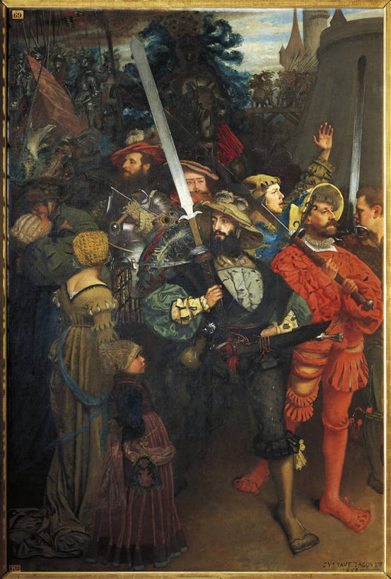 成年人,竖图,插画,室外,白天,绘画,骄傲,数码,科技,相框,士兵,阴影,艺术,冲突,军事,网络,城堡,许多人,高光,几何,计算机图形,古典,合成,图画,历史,文化,画,工艺品,品味,一群人,离开,美术,电脑合成图,数码合成图,高雅,剑,合成图,漫画,写实,具体,具象,美学,美术工艺,男人,女人,步行,彩图,雇佣兵