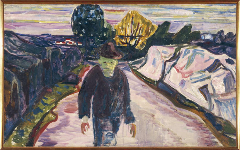 一个人,横图,俯视,室外,白天,正面,旅游,度假,绘画,美景,路,艺术,景观,古典,历史,文化,娱乐,自然,工艺品,品味,享受,休闲,景色,放松,摄影,美术,高雅,自然风光,美学,步行,彩图,高角度拍摄,杀人犯,表现主义