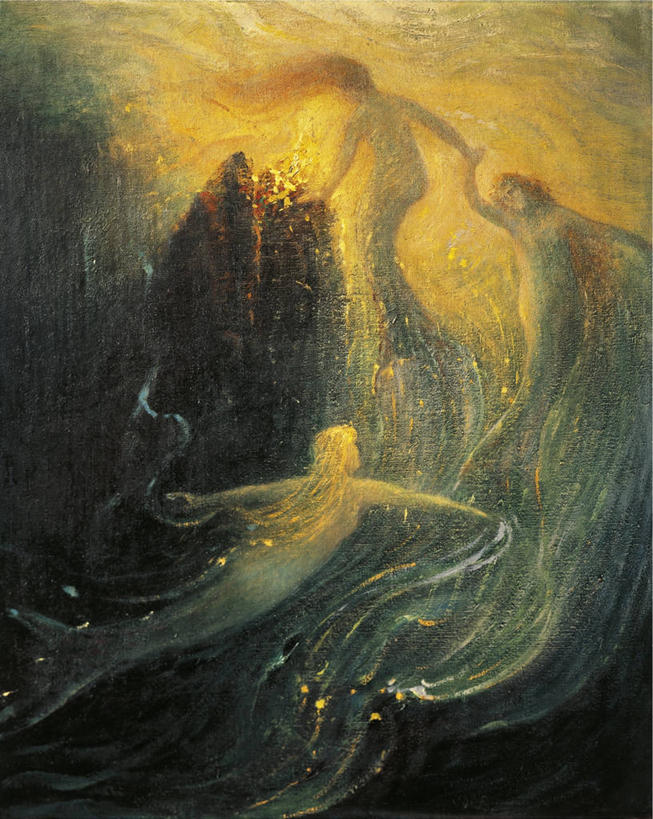 三个人,舞台,竖图,插画,室外,白天,数码,科技,水下,表演,阴影,网络,高光,几何,计算机图形,音乐,合成,图画,画,扮演,幻想,电脑合成图,数码合成图,演出,合成图,漫画,想象,漩涡形,写实,具体,具象,表演台,手牵手,彩图,美人鱼,拟人