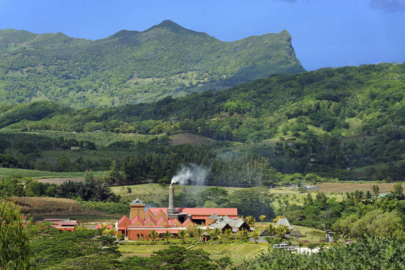 无人,工厂,横图,室外,白天,正面,旅游,度假,烟囱,草地,草坪,美景,森林,山,山脉,树林,植物,非洲,毛里求斯,阴影,光线,影子,景观,山峰,烟雾,山峦,娱乐,草,树,树木,蓝色,绿色,蓝天,天空,阳光,自然,群山,天,享受,休闲,景色,放松,工业,生长,晴朗,成长,自然风光,万里无云,阿非利加洲,毛里求斯共和国,晴空,晴空万里,彩图,制造厂,生产工厂