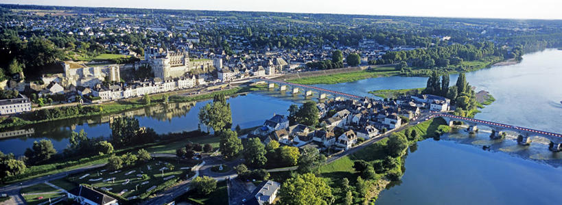 无人,家,横图,全景,俯视,航拍,室外,白天,旅游,度假,草地,草坪,河流,美景,水,天际线,植物,城市风光,城市,建筑,桥梁,法国,欧洲,阴影,光线,影子,房屋,屋顶,屋子,河水,景观,水流,公寓,建筑群,桥,顶棚,娱乐,建设,石桥,洋房,楼房,拱桥,住宅,草,树,树木,绿色,倒影,天空,阳光,自然,天,享受,休闲,景色,放松,拱形,生长,成长,人行桥,石拱桥,倒映,西欧,鸟瞰,法兰西,法兰西共和国,法兰西第五共和国,反照,安德尔.卢瓦尔省,中央大区,昂布瓦斯,彩图,高角度拍摄,房子