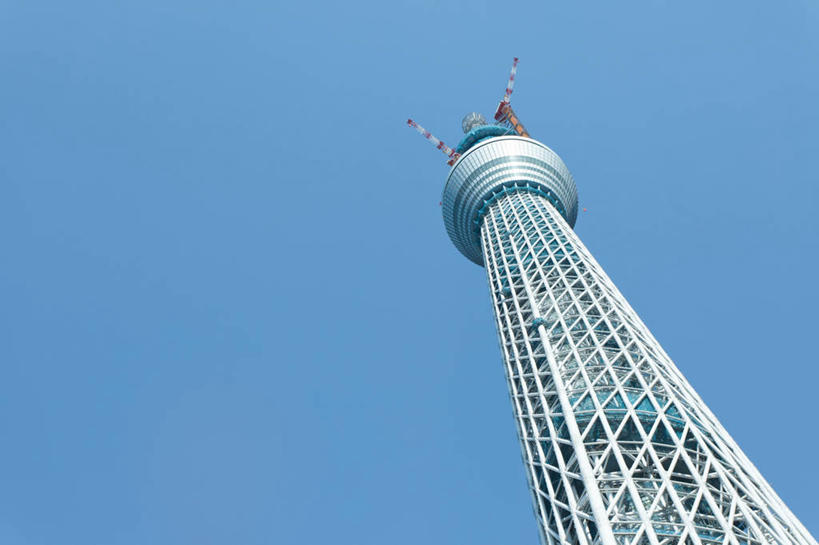 无人,横图,室外,白天,仰视,通讯,建筑业,建筑,东京,日本,日本文化,塔,首都,顶部,地标建筑,摄影,东京塔,万里无云,无线电通信塔,彩图,低角度拍摄