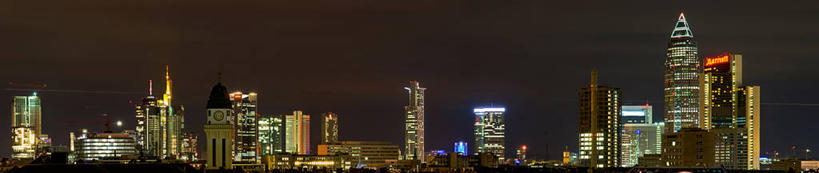 无人,横图,全景,室外,夜晚,天际线,城市,建筑,摩天大楼,德国,塔,现代,摄影,宁静,照亮,法兰克福,彩图