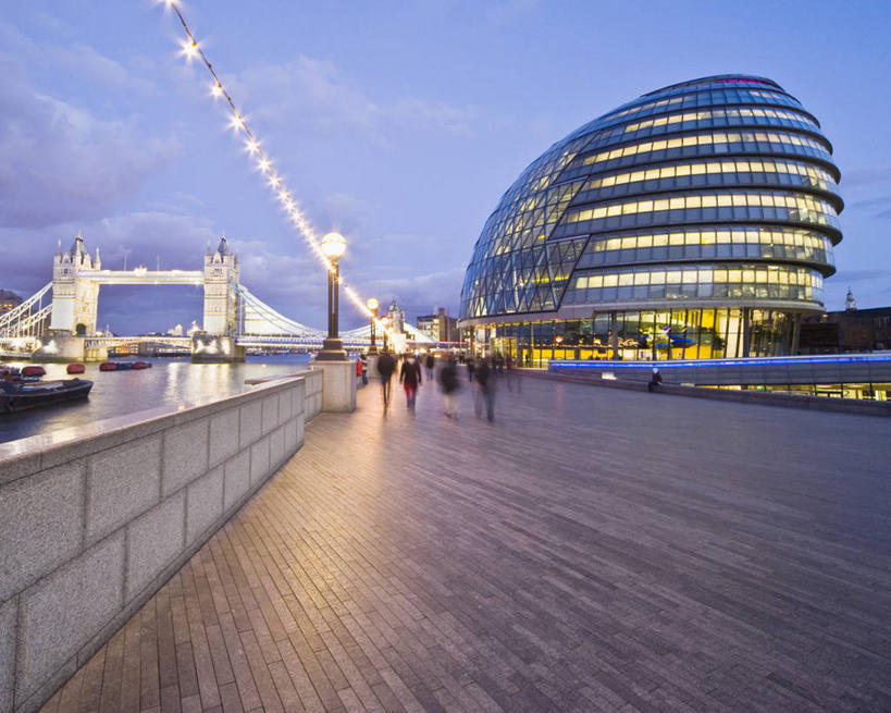 横图,室外,运动模糊,城市,建筑,英国,云,城镇,桥,首都,联系,天空,黄昏,摄影,照亮,彩图