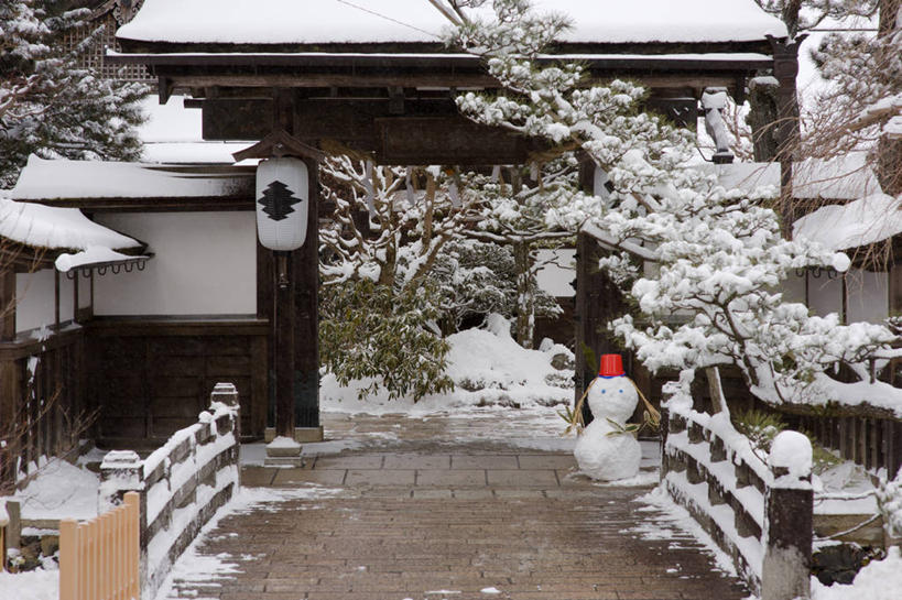 无人,横图,室外,白天,雪,日本,日本文化,大门,雪人,冬天,树,自然,寒冷,摄影,宗教,彩图,高野山