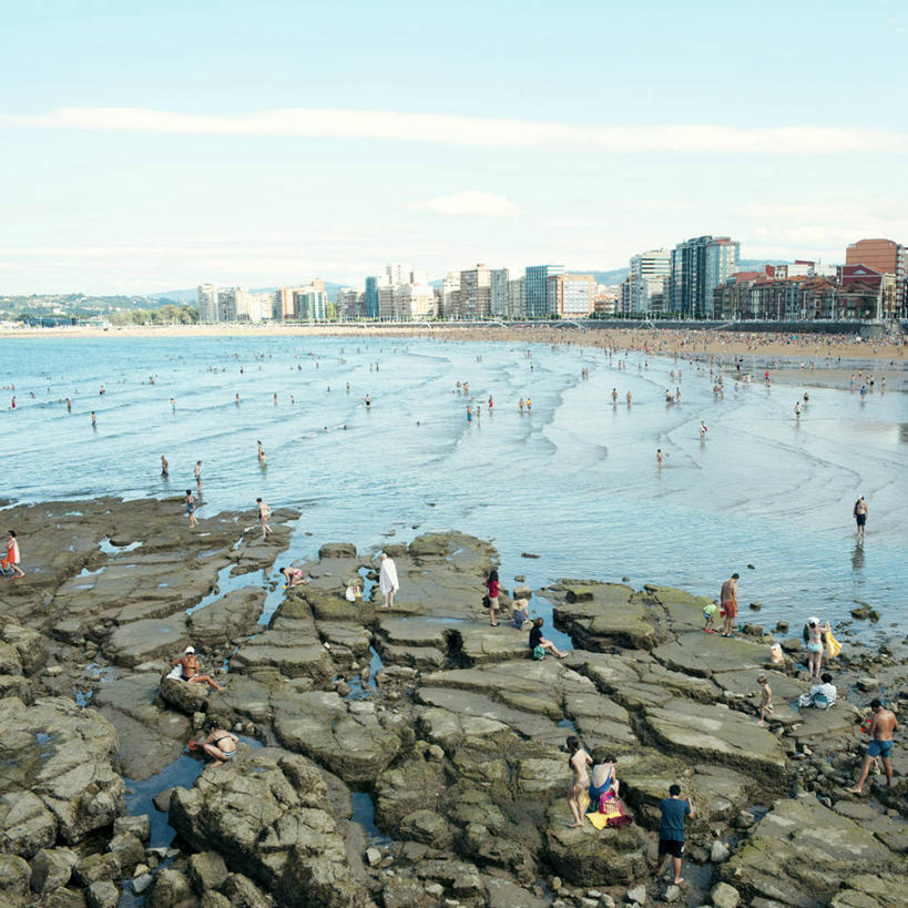 方图,俯视,室外,白天,度假,海洋,美景,城市风光,城市,建筑,摩天大楼,西班牙,景观,娱乐,享受,休闲,景色,放松,摄影,岩层,群众,阿斯图里亚斯,海滩,岩石,彩图,高角度拍摄,希洪