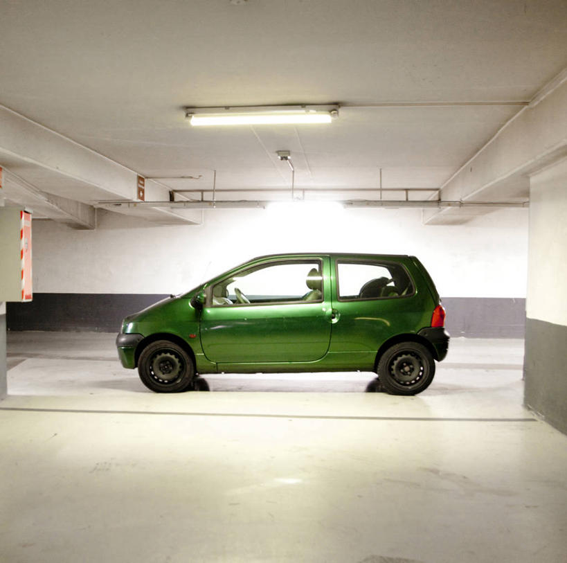 无人,停车场,横图,室内,侧面,汽车,法国,绿色,运输,摄影,宁静,环境,照亮,彩图