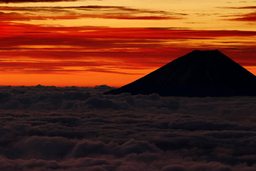 无人,横图,室外,火山,美景,日落,山,富士山,静冈县,日本,景观,宏伟,风景,自然,景色,摄影,自然风光,剪影,彩图